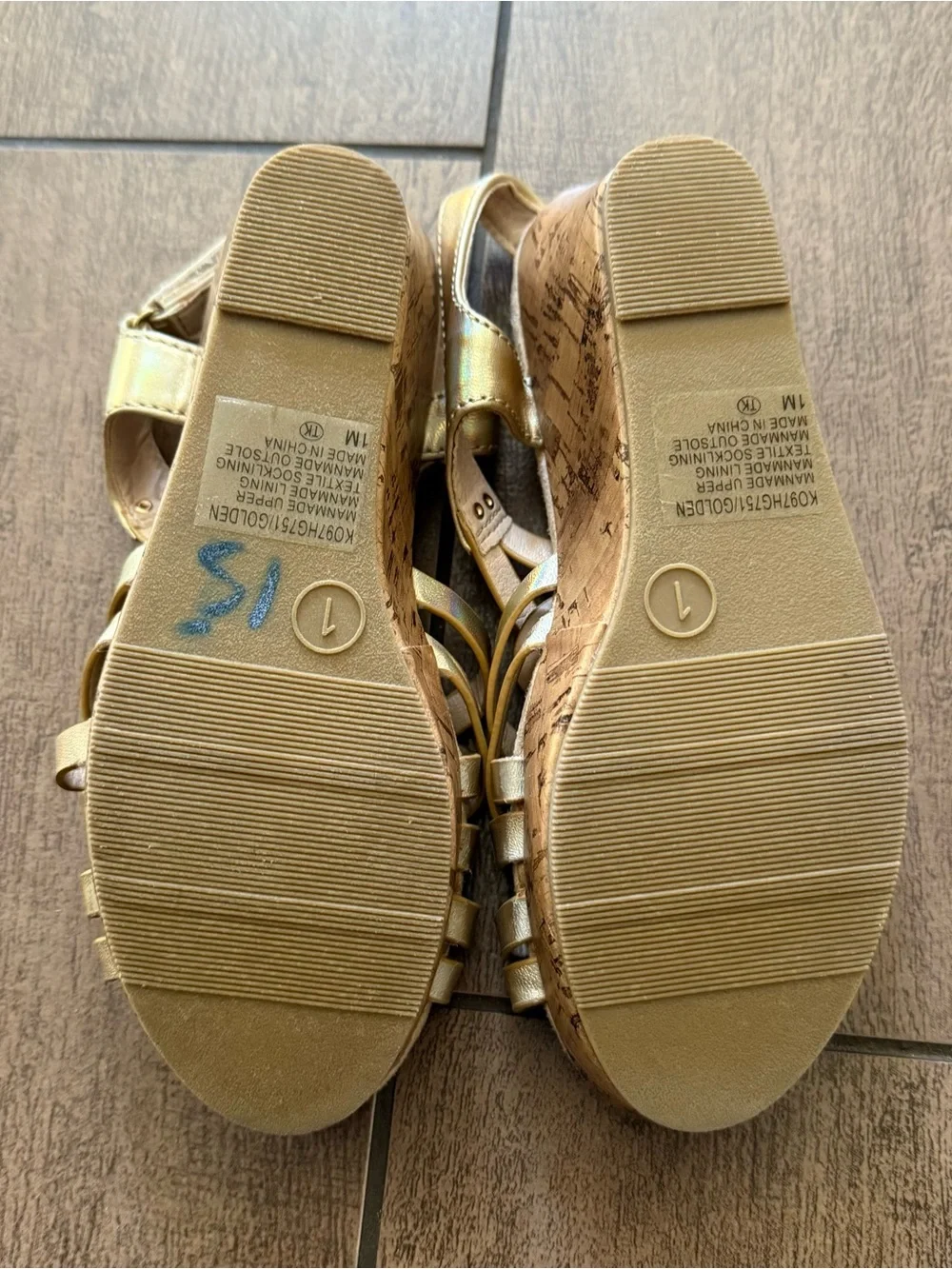 Jellypop Girls Gold Woven Sandals for Girls Size 1